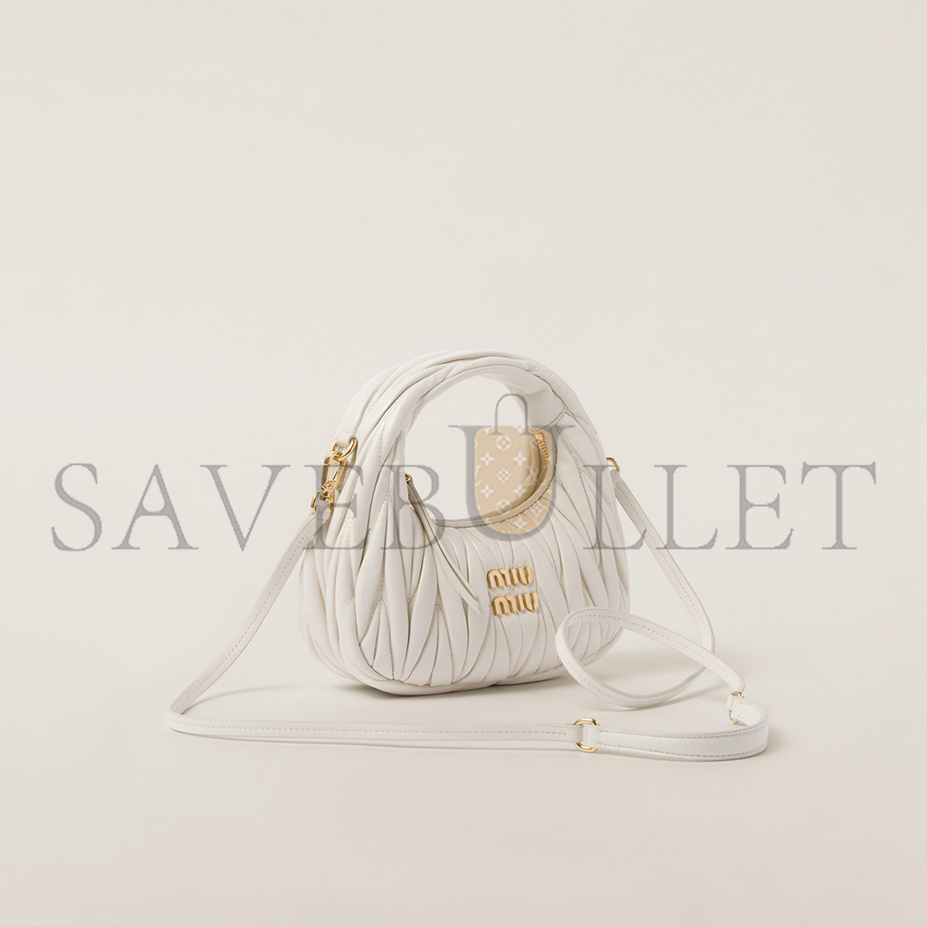 M1v M1v wander matelassÉ nappa leather hobo mini-bag 5bp078 (17.5*14*5.5cm)